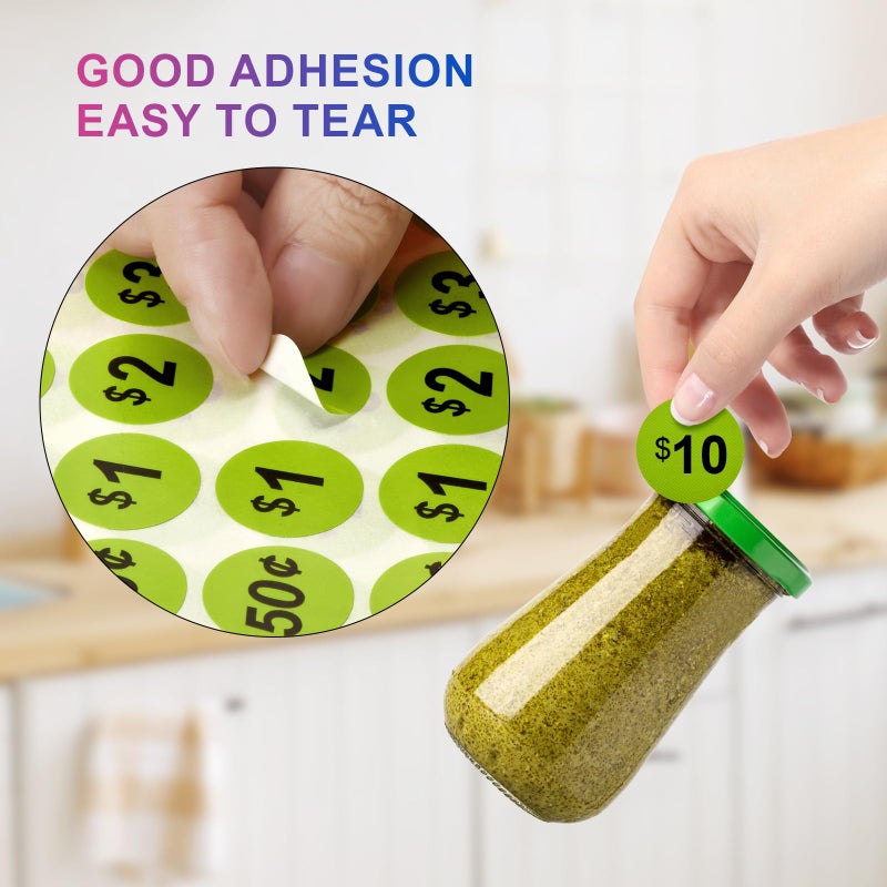 Darfukei Garage Sale Price Stickers  1400 PCS Round Garage Sale Stickers  Price Stickers for Yard Sales  Flea Markets  County Fairs & Retail Use  3/4 Inch Pricemarker Labels  4 Colours Price Tags - Image 3